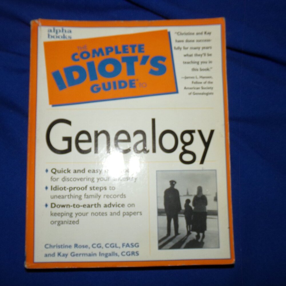 The Complete Idiot's Guide to Genealogy - Paperback Book Educational Study